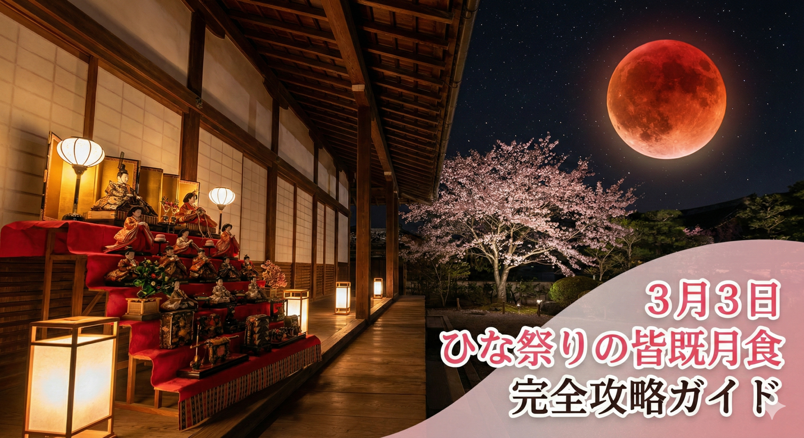 桃の節句に赤く染まる月。3月3日「ひな祭りの皆既月食」完全攻略ガイド
