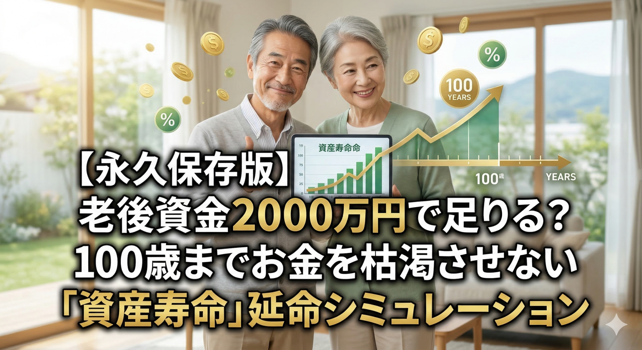 【永久保存版】老後資金2000万円で足りる？100歳までお金を枯渇させない「資産寿命」延命シミュレーション