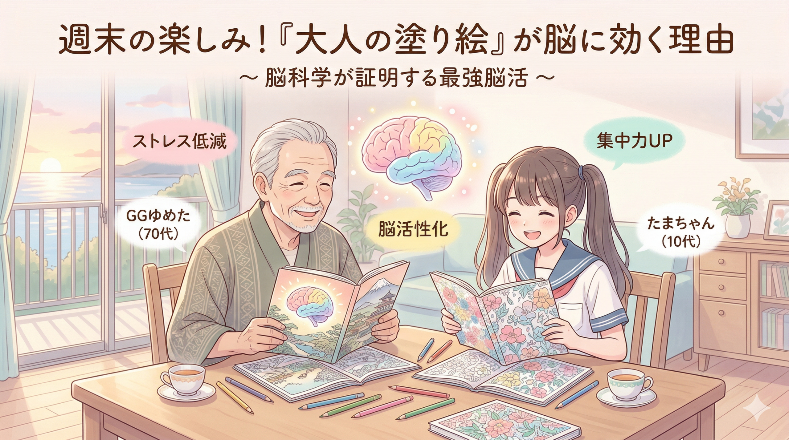 週末の楽しみ！「大人の塗り絵」が脳に効く理由｜2026年最新の最強脳活