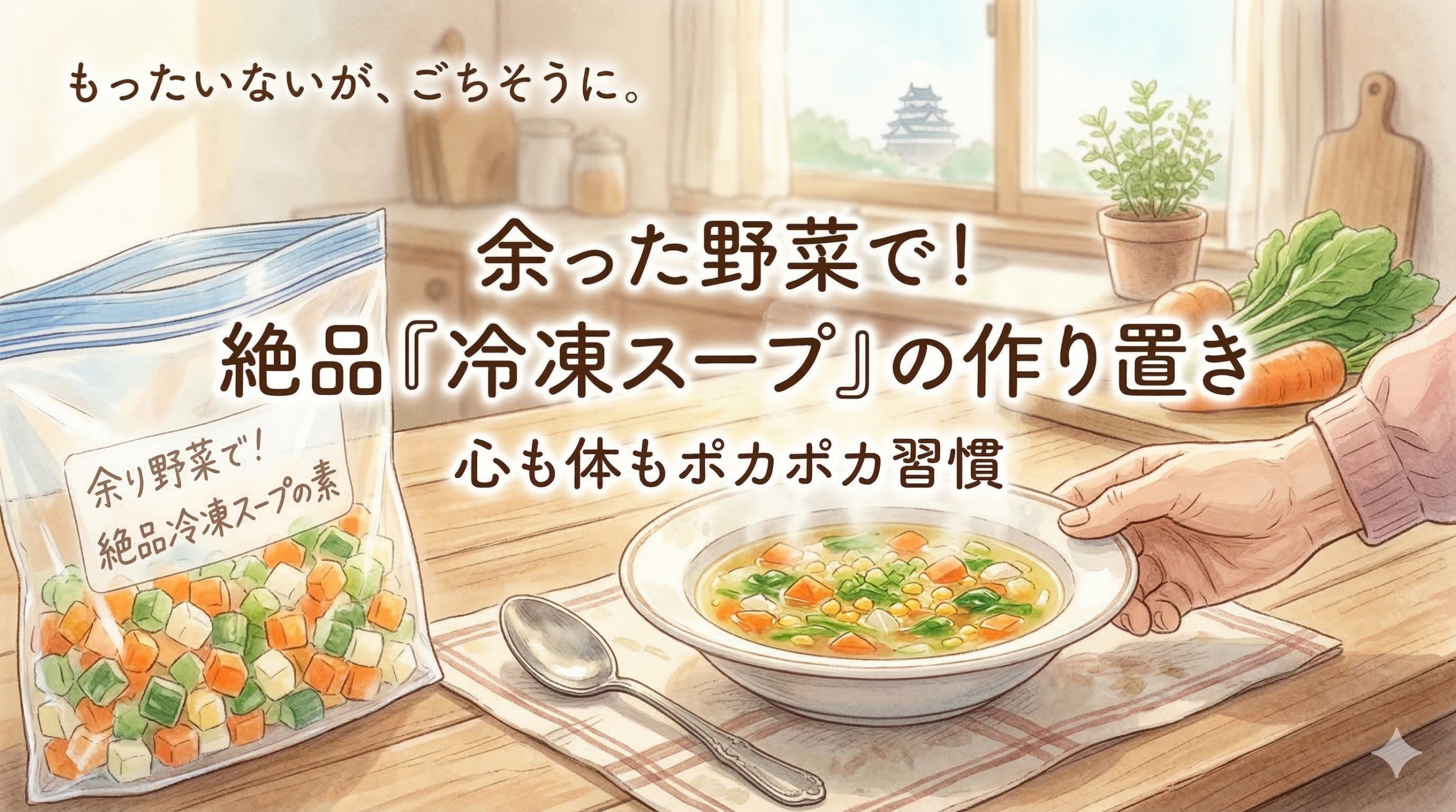 冷蔵庫の「もったいない」を宝物に。GG夢太が教える魔法の冷凍スープ習慣
