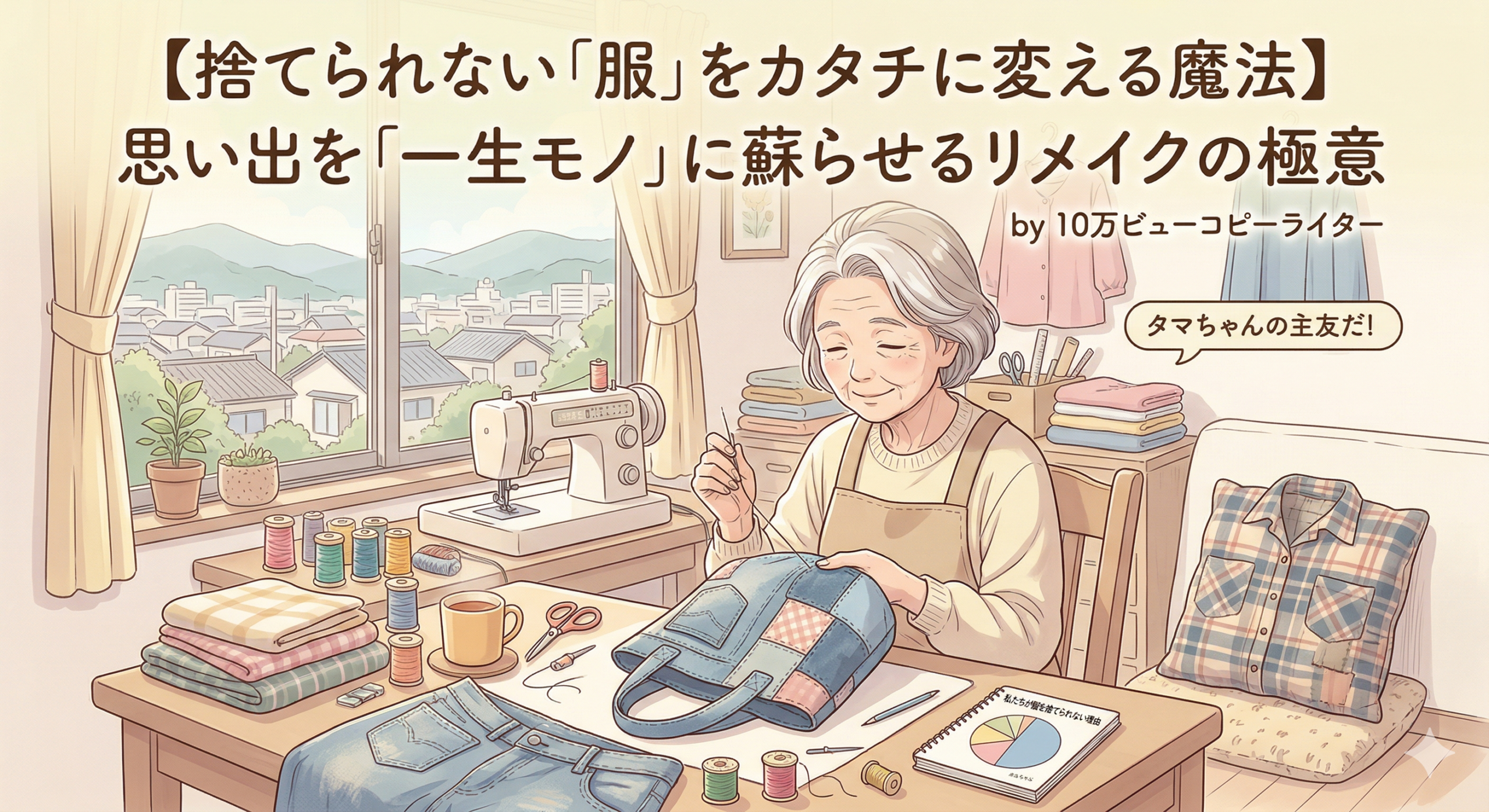 この記事コンテンコンテンツツを想定するタイトル画像の作成。優しくなごみの構成、ソフトな色彩、繊細なアニメ画質