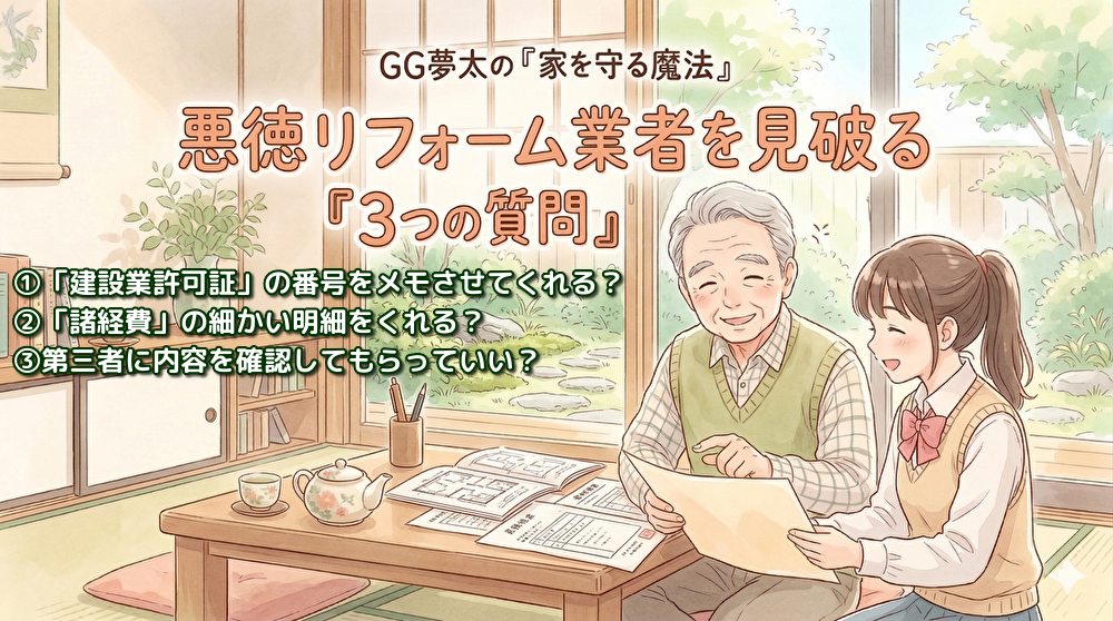 【悪徳リフォーム撃退】突然の訪問も怖くない！業者を見抜く「3つの質問」と断り方の極意
